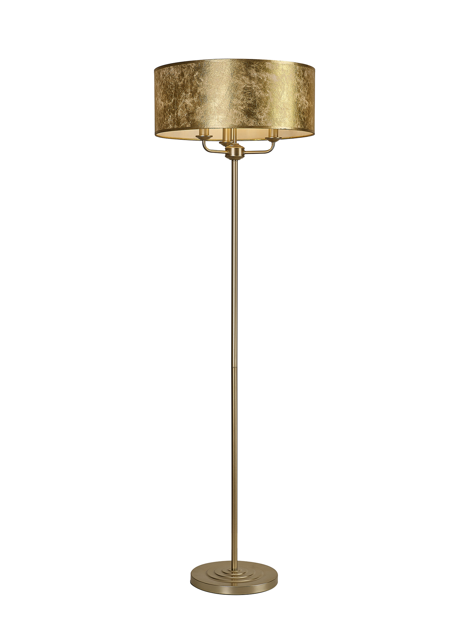 DK1005  Banyan 45cm 3 Light Floor Lamp Champagne Gold, Gold Leaf